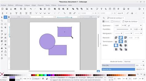 Illustration d'interface Inkscape avec les outils de transformation et d'alignement mis en évidence