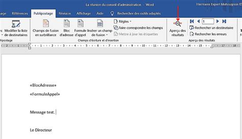 Capture d'écran montrant l'option 