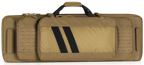 Image montrant la housse double carabine EVODS ouverte, avec deux carabines positionnées à l'intérieur.