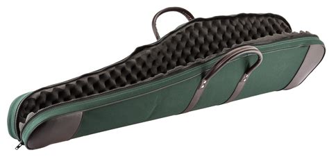 Gros plan sur une housse de carabine EVODS Hill Country II verte, mettant en évidence le tissu, les poches et le logo.