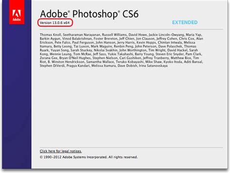 Notification de mise à jour pour Adobe Photoshop CS6