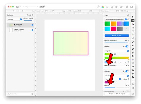 Exemple de contour appliqué à un texte dans Pixelmator Pro