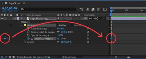 Exemple d'animation de pupille utilisant un masque Alpha dans After Effects