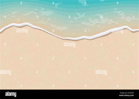 Illustration d'une plage ensoleillée avec des vagues douces et du sable fin.
