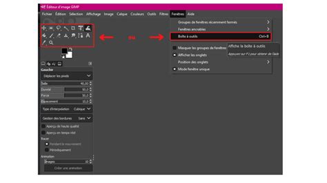 Infographie présentant les icônes des différents outils de transformation de GIMP.