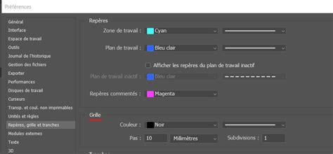 Capture d'écran de Photoshop montrant les règles, la grille et les repères